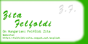 zita felfoldi business card