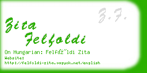 zita felfoldi business card